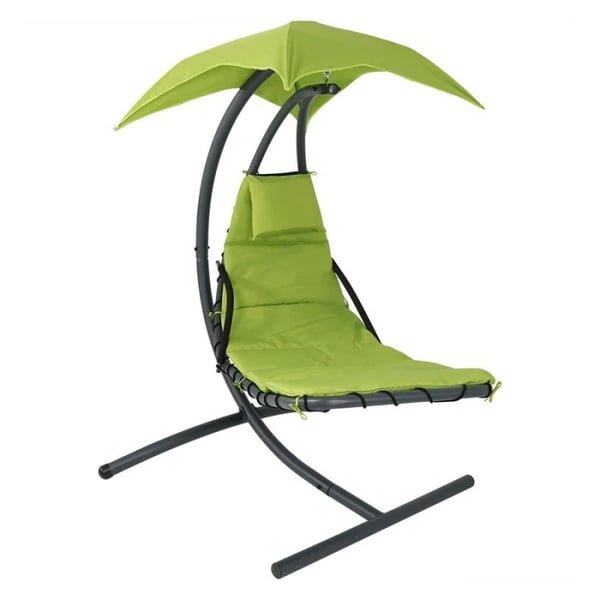 TiramisuBest Floating Chaise Lounge Hanging Swing Chair with Canopy