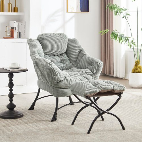 Modern Lounge Accent Chair with Armrests and a Side Pocket