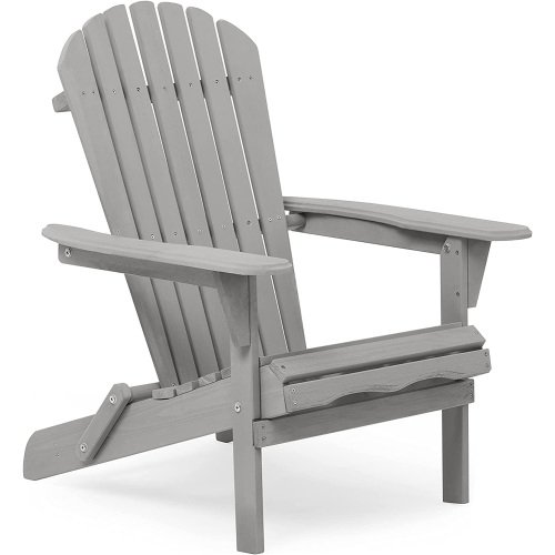 Wood Lounge Patio Chair for Garden Outdoor Wooden Folding Adirondack Chair Set of 2
