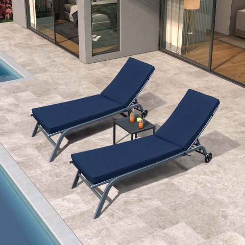 2PCS Set Outdoor Lounge Chair Cushion Replacement Patio Funiture Seat