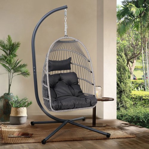 Outdoor Egg Hanging Chair with Stand