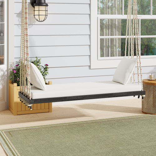 Hanging Porch Swing Bench with Cushion&Pillows