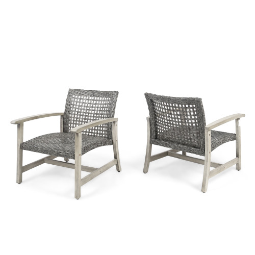 HAMPTON WOOD + WICKER CLUB CHAIR (Set of 2)