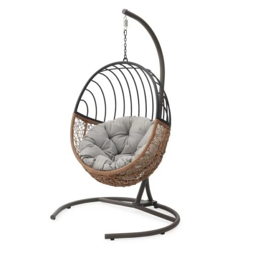 TiramisuBest Lavell Hanging Wicker Egg Chair with Optional Stand