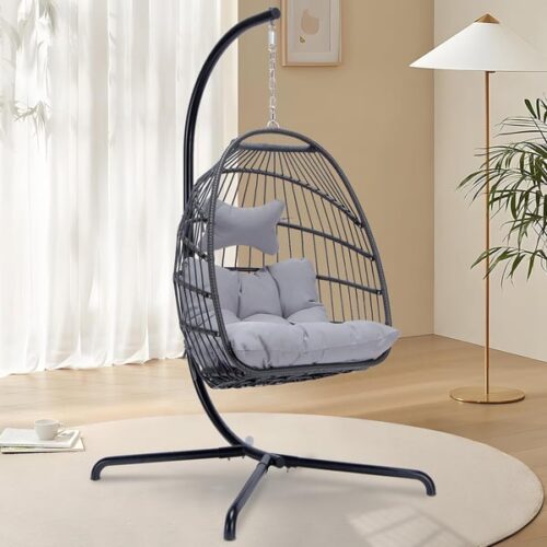 Swing Egg Chair with Stand Indoor Outdoor