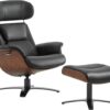 Genuine Leather Reclining Swivel Chair